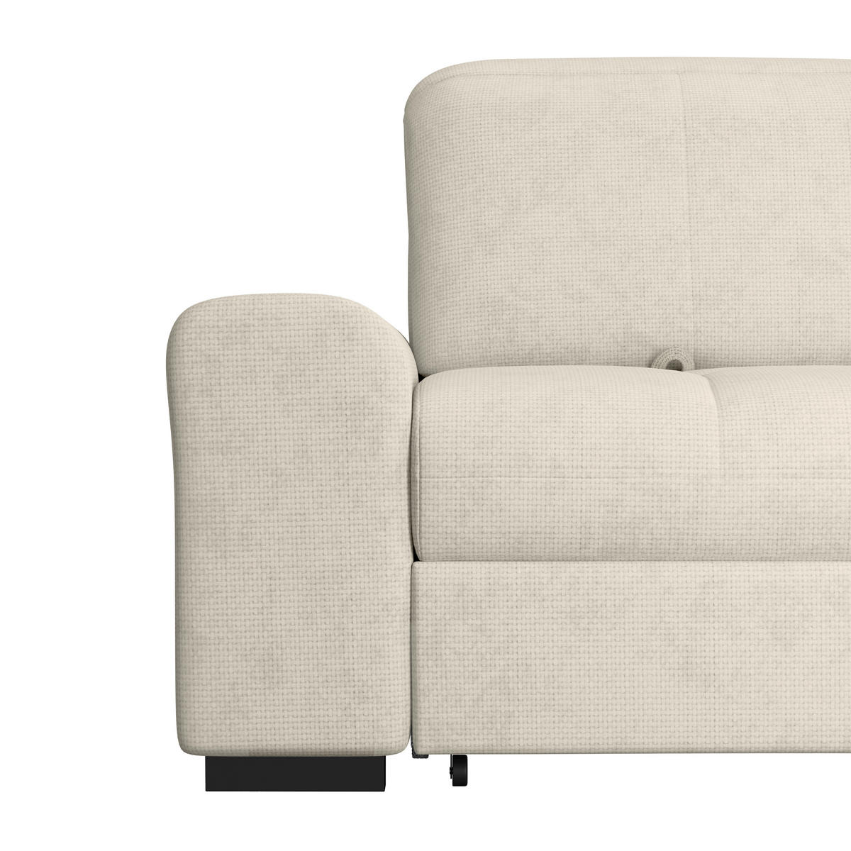 ECKSOFA Hellgrau Chenille Rücken echt, Kopfteilverstellung  - Hellgrau/Schwarz, KONVENTIONELL, Holz/Textil (286/203cm) - MID.YOU