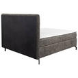 BOXSPRINGBETT 180/200 cm,  in Braun, Topper, H3 + H3 = fest  - Schwarz/Braun, Design, Textil/Metall (180/200cm) - Esposa