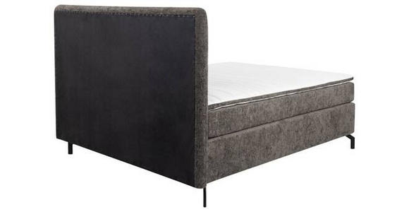 BOXSPRINGBETT 180/200 cm,  in Braun, Topper, H3 + H3 = fest  - Schwarz/Braun, Design, Textil/Metall (180/200cm) - Esposa