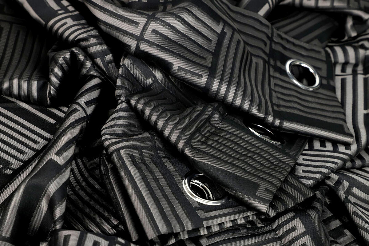 ÖSENSCHAL FINE BARS blickdicht 140/250 cm   - Schwarz, Basics, Textil (140/250cm) - Joop!