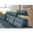 ECKSOFA in Echtleder Blaugrau  169/298 cm  - Blaugrau/Schwarz, Design, Leder/Metall (169/298cm) - Dieter Knoll