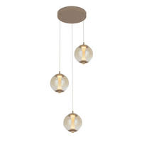 ZÁVĚSNÉ LED SVÍTIDLO,  - pískové barvy, Design, kov/sklo (44/150/44cm)