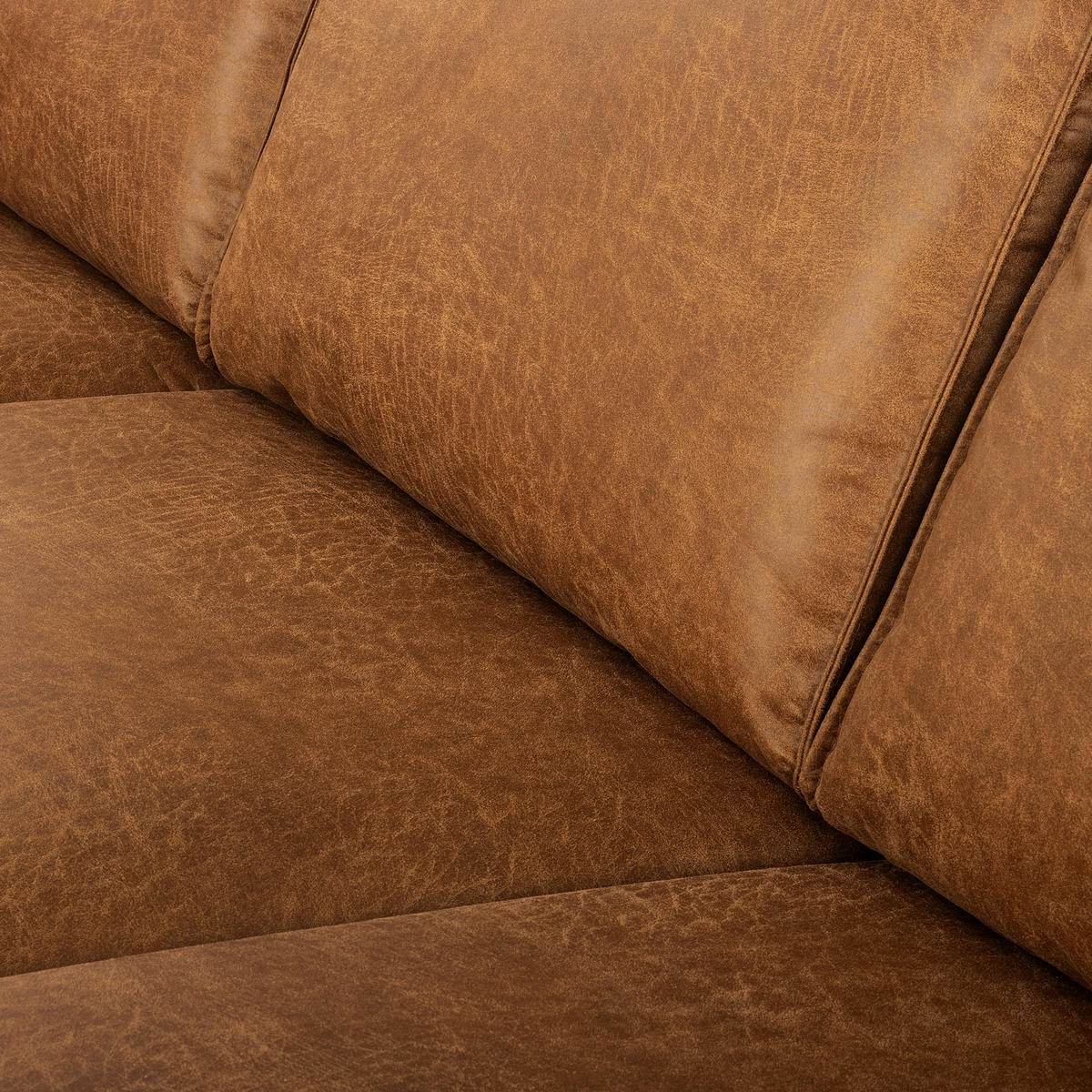 ECKSOFA Hellbraun Echtleder Lederlook Bettkasten, Schlaffunktion, Rücken echt  - Hellbraun/Schwarz, Design, Leder/Textil (166/238cm) - Livetastic