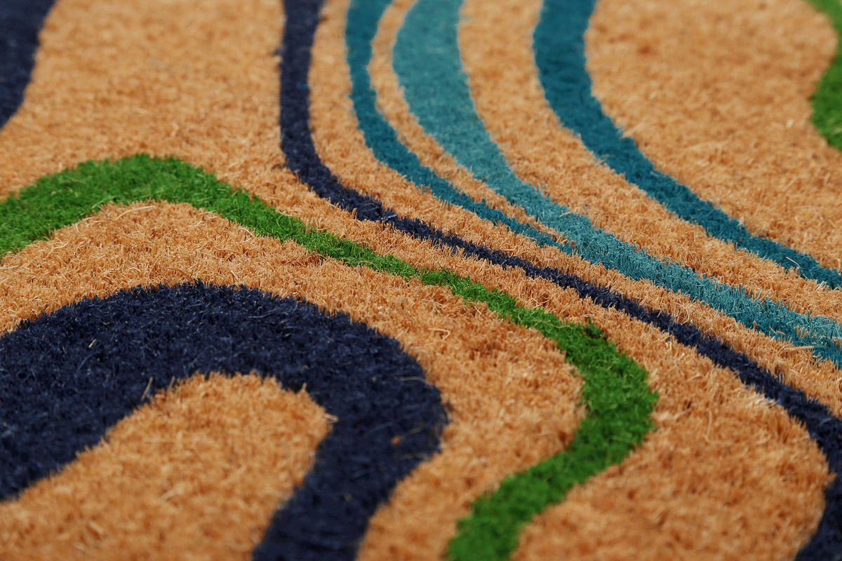 FUßMATTE 60/90 cm Aqua Fusion  - Blau/Beige, KONVENTIONELL, Kunststoff/Textil (60/90cm) - WECON HOME