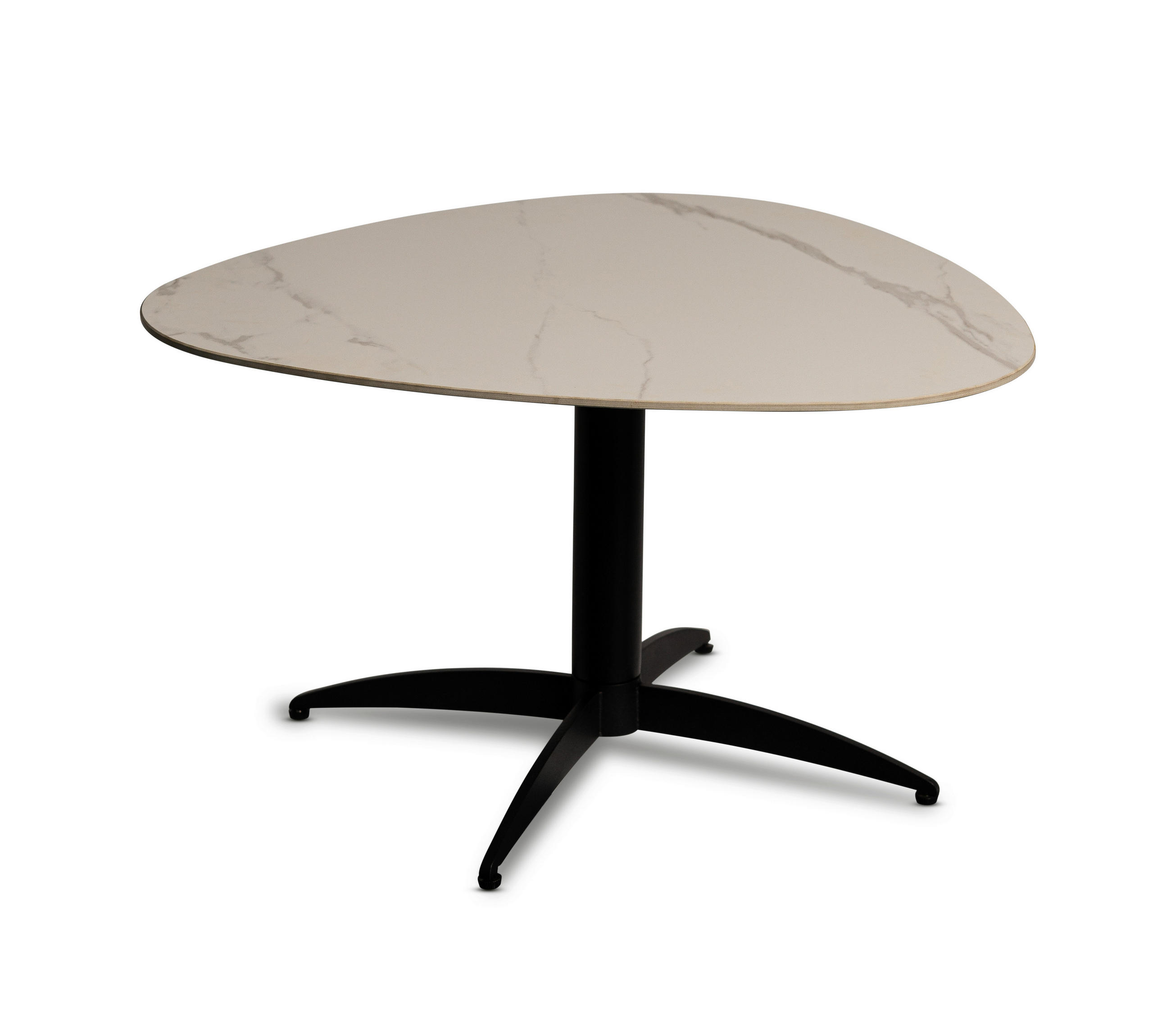 COUCHTISCH 75/75/40 cm Freiform Schwarz, Weiß  - Schwarz/Weiß, Design, Stein/Metall (75/75/40cm) - Xora