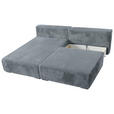 ECKSOFA in Cord Grau  - Schwarz/Grau, MODERN, Holz/Textil (145/210cm) - Carryhome