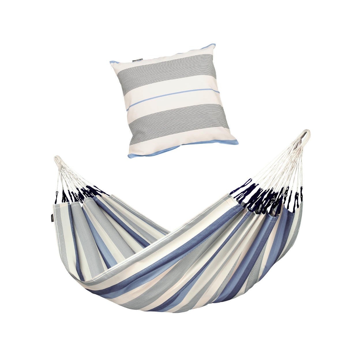 HÄNGEMATTE double outdoor  - Blau/Weiß, KONVENTIONELL, Textil (160/350cm) - La Siesta