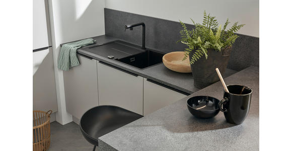 EINBAUKÜCHE - Birkefarben/Grau, Design, Holzwerkstoff - Dieter Knoll