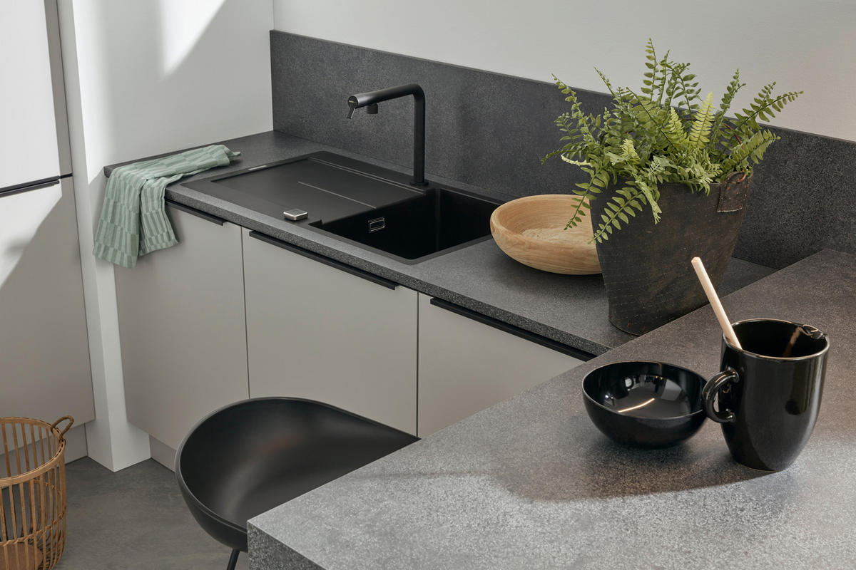 EINBAUKÜCHE FEEL  - Birkefarben/Grau, Design, Holzwerkstoff - Nolte Küchen