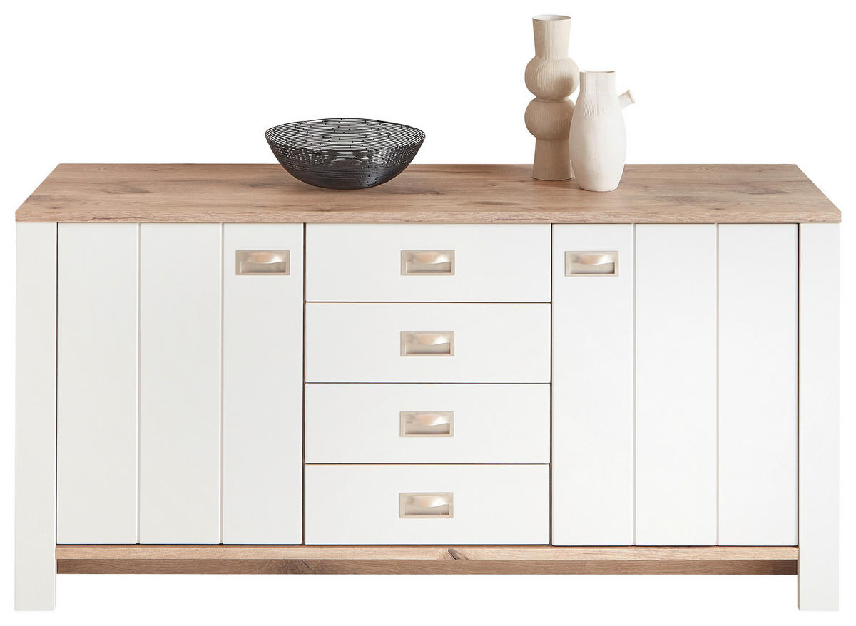 KOMODA S VRATIMA - siva/boja nikla, Konvencionalno, metal/pločasti materijal (162,4/79,3/44,5cm) - Hom`in