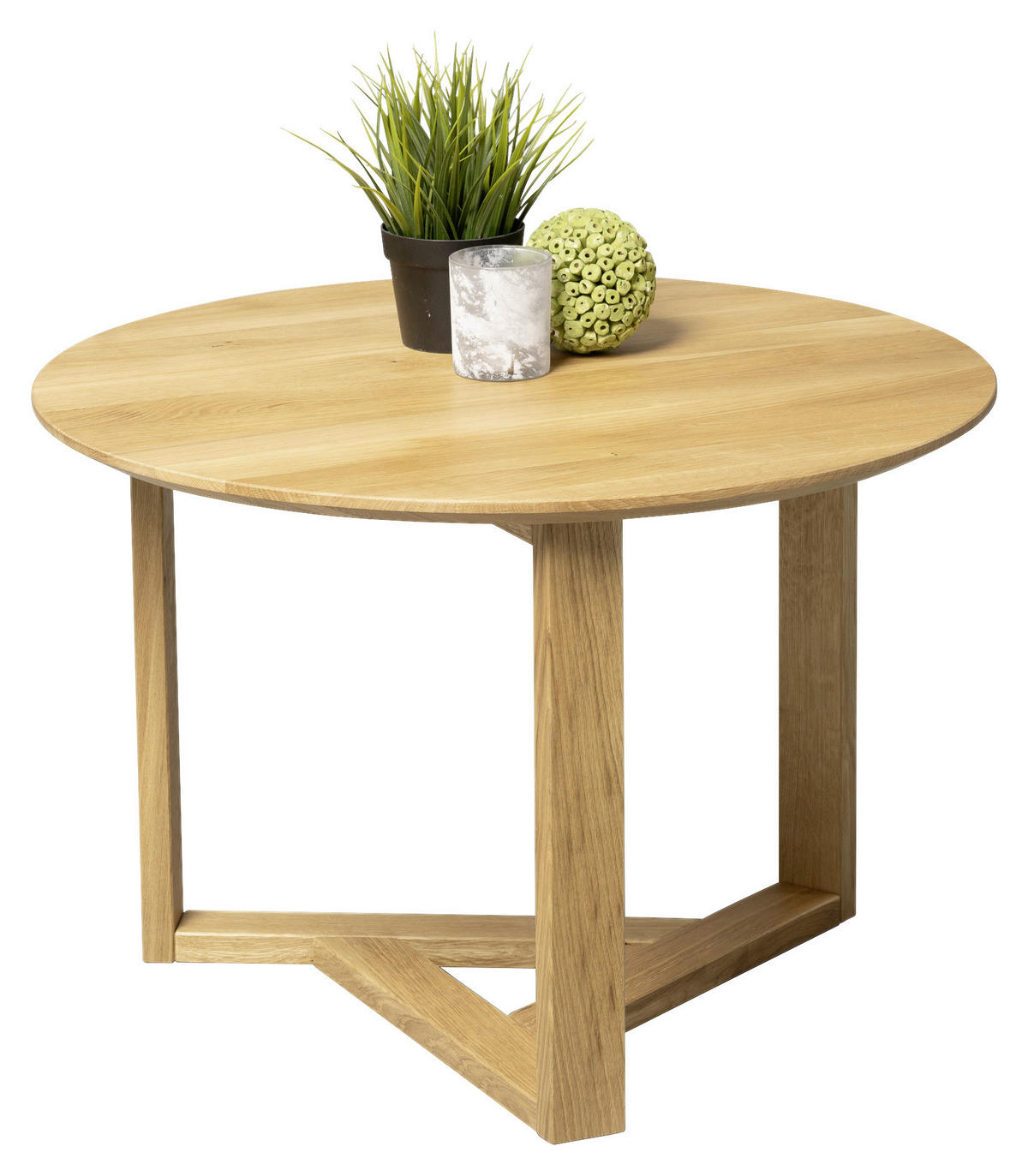 COUCHTISCH Wildeiche massiv 55/55/40 cm rund Wildeiche  - Wildeiche, Design, Holz (55/55/40cm) - Linea Natura
