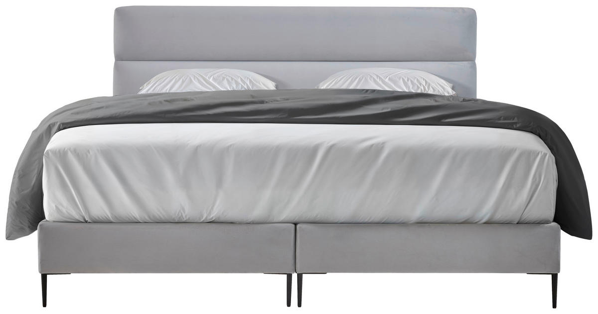POSTEL BOXSPRING, 180/200 cm, světle šedá - černá/světle šedá, Moderní, kov/kompozitní dřevo (180/200cm) - MID.YOU