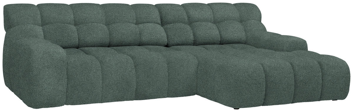 Ecksofa inkl. Funktion Grün Webstoff  - Schwarz/Grün, MODERN, Kunststoff/Textil (297/180cm) - Welnova