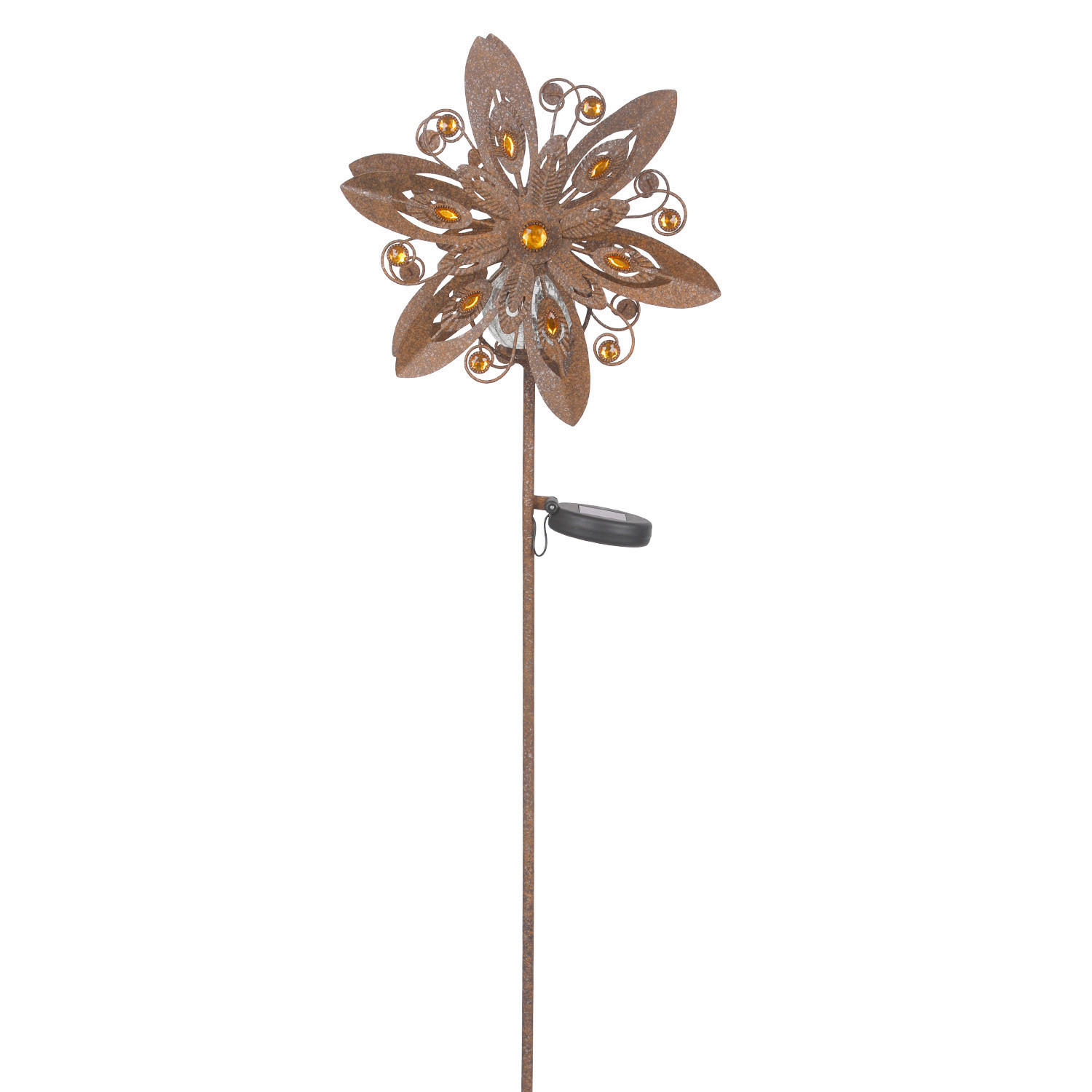 SOLÁRNÍ SVÍTIDLO, 32/17,5/124 cm - rezavá, Trend, kov/plast (32/17,5/124cm) - Ambia Garden