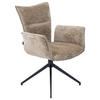 ARMLEHNSTUHL  Wippfunktion, Sitzfläche 360° drehbar Webstoff  - Schwarz/Braun, Design, Textil/Metall (62/92/66cm) - Stylife