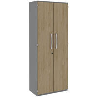 AKTENSCHRANK 80/217,4/43 cm  - Eichefarben/Grau, KONVENTIONELL, Holzwerkstoff (80/217,4/43cm) - Moderano