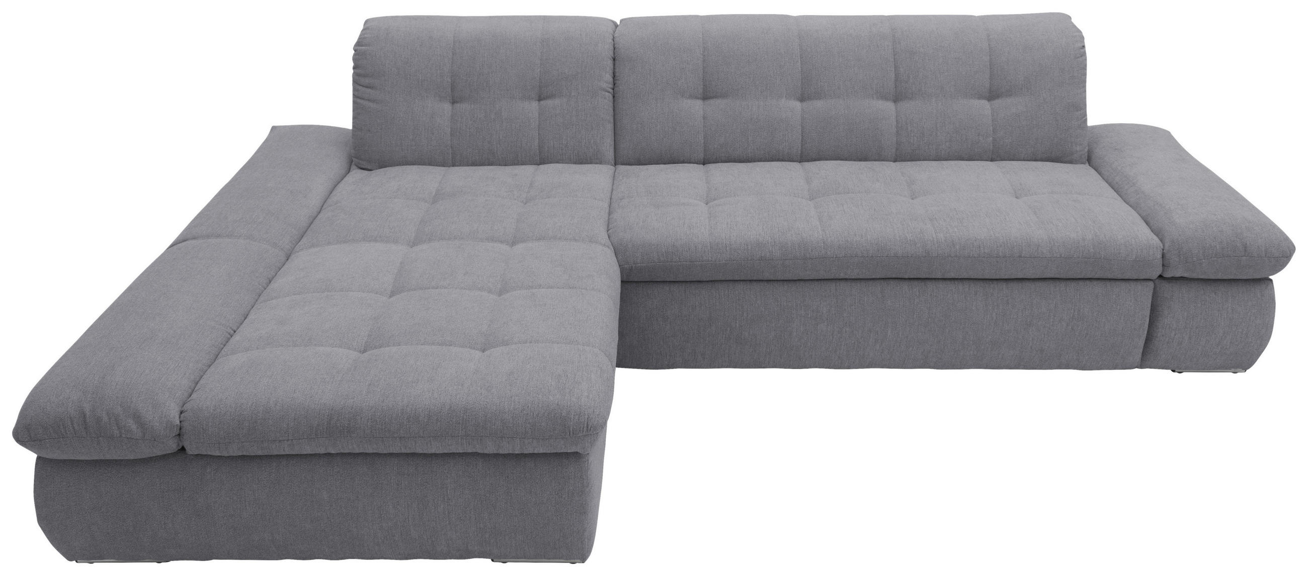 ECKSOFA Dunkelgrau Mikrofaser  - Chromfarben/Dunkelgrau, KONVENTIONELL, Textil/Metall (172/300cm) - MID.YOU