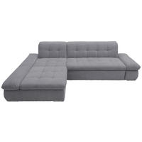 ECKSOFA Dunkelgrau Mikrofaser  - Chromfarben/Dunkelgrau, KONVENTIONELL, Textil/Metall (172/300cm) - MID.YOU