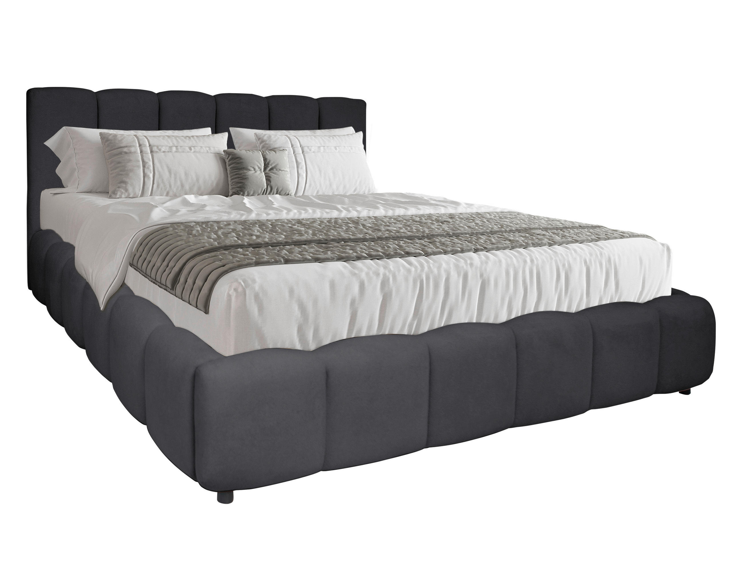 POLSTERBETT 180/200 cm,  in Schwarz, Lattenrost, Bettkasten,  - Schwarz, KONVENTIONELL, Holz/Kunststoff (180/200cm) - Boxxx