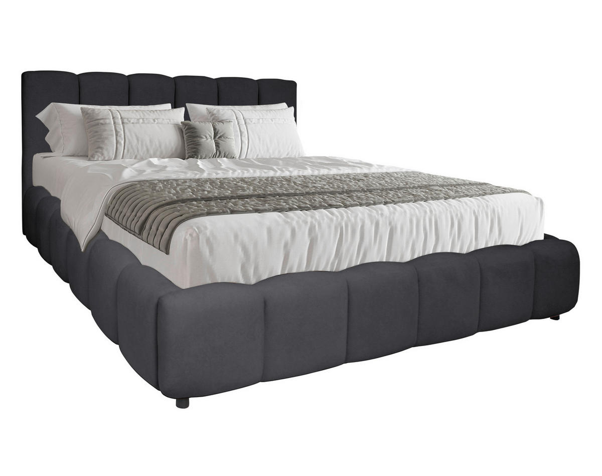 POLSTERBETT 180/200 cm  Schwarz  - Schwarz, Konventionell, Holz/Kunststoff (180/200cm) - Carryhome