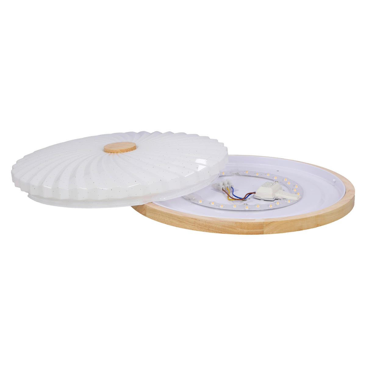 LED-DECKENLEUCHTE 38/38/6.5 cm   - Eichefarben/Weiß, Natur, Kunststoff/Metall (38/38/6.5cm)