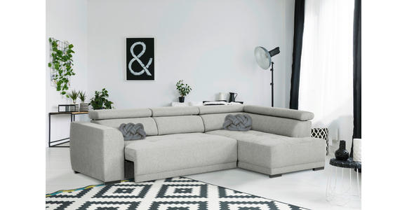 ECKSOFA Grau Struktur - Schwarz/Grau, Design, Kunststoff/Textil (284/205cm) - Xora