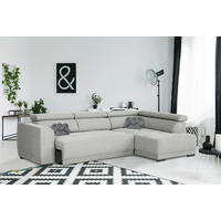 ECKSOFA in Struktur Grau  - Schwarz/Grau, Design, Kunststoff/Textil (284/205cm) - MID.YOU