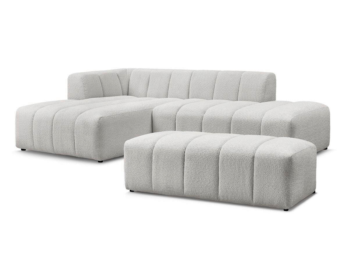 ECKSOFA  ANNECY Hellgrau Bouclé  - Hellgrau/Schwarz, MODERN, Kunststoff/Textil (170/262cm)