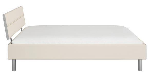 BETT 140/200 cm  in Champagner  - Champagner/Alufarben, Design, Holzwerkstoff/Metall (140/200cm) - Carryhome