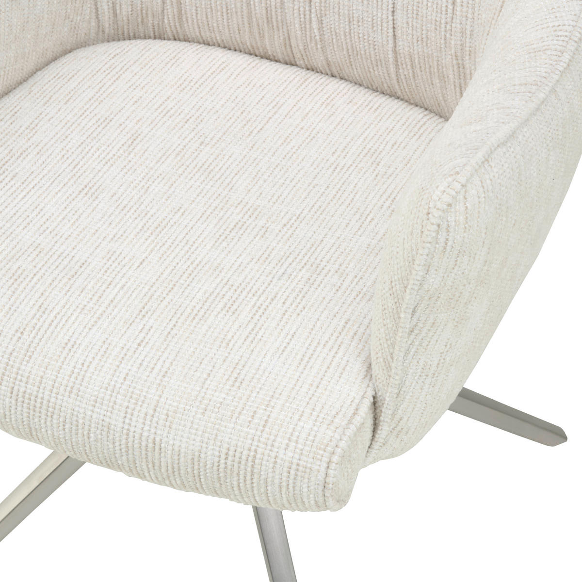 ARMLEHNSTUHL  in Edelstahl Mikrofaser  - Edelstahlfarben/Beige, KONVENTIONELL, Textil/Metall (61/89/63cm) - Livetastic