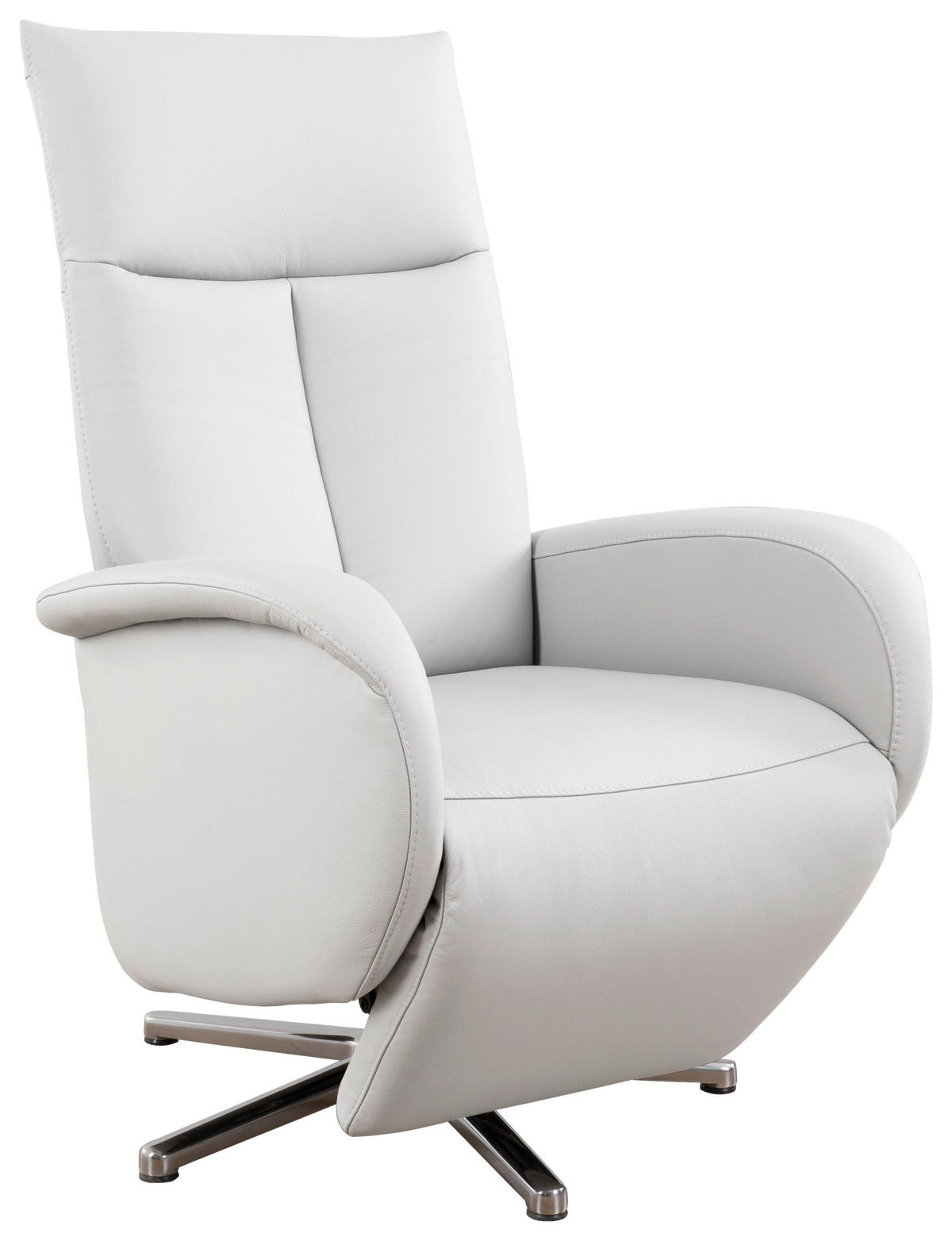 RELAXSESSEL  in Weiss  - Chromfarben/Weiss, Konventionell, Leder/Metall (75/112/82cm) - Sit & More