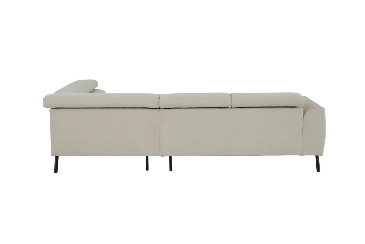 ECKSOFA in Feincord Beige  205/280 cm  - Beige/Schwarz, Design, Textil/Metall (205/280cm) - Xora