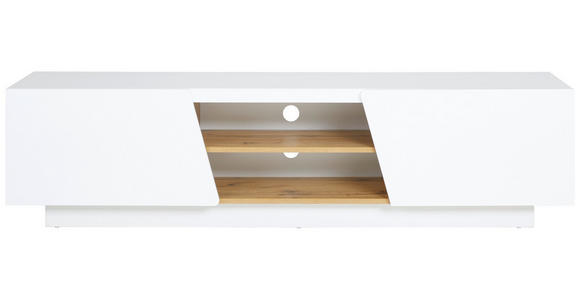 LOWBOARD Weiß, Eichefarben  - Eichefarben/Weiß, Design, Holzwerkstoff (160/41/40cm) - Carryhome