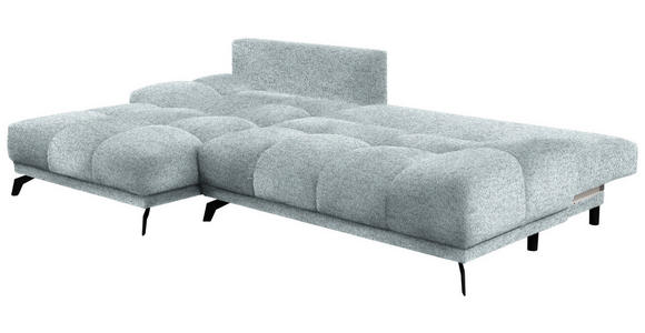 ECKSOFA in Chenille Türkis  - Türkis/Schwarz, MODERN, Textil/Metall (182/290cm) - Hom`in