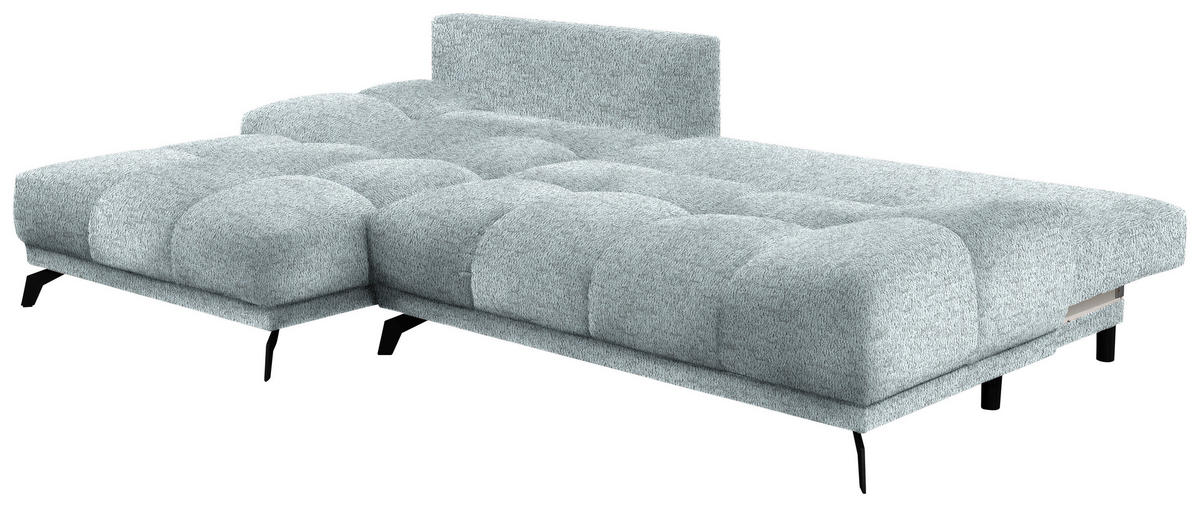 ECKSOFA Türkis Chenille  - Türkis/Schwarz, MODERN, Textil/Metall (182/290cm) - Hom`in