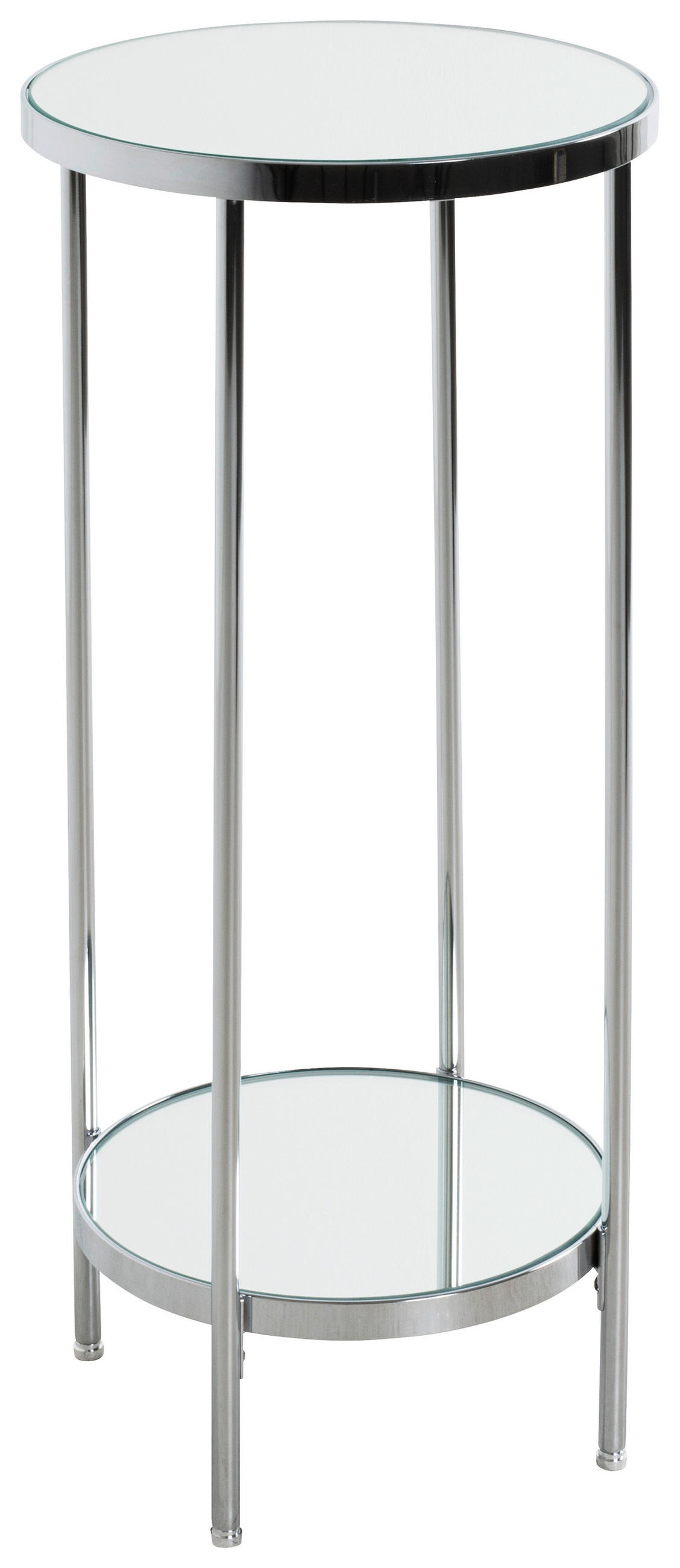 BEISTELLTISCH 28/28/66 cm Chromfarben rund  - Chromfarben, MODERN, Glas/Metall (28/28/66cm)