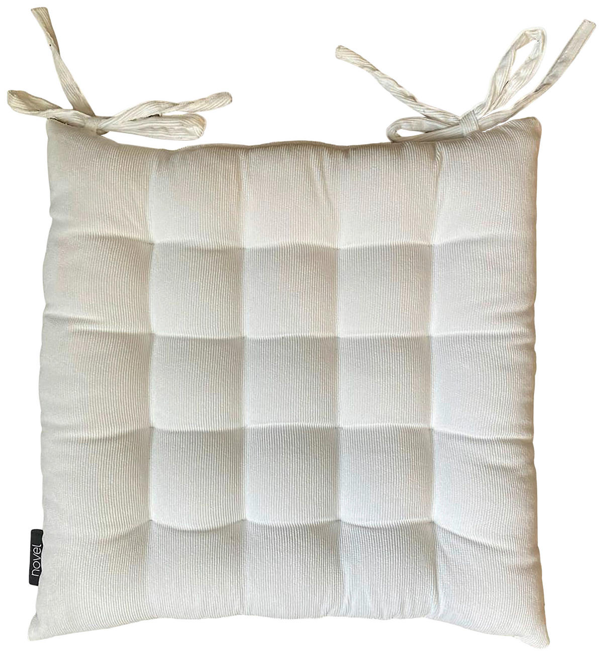 PODUŠKA NA ŽIDLI, 38/38/4 cm - bílá, Basics, textil (38/38/4cm) - Novel