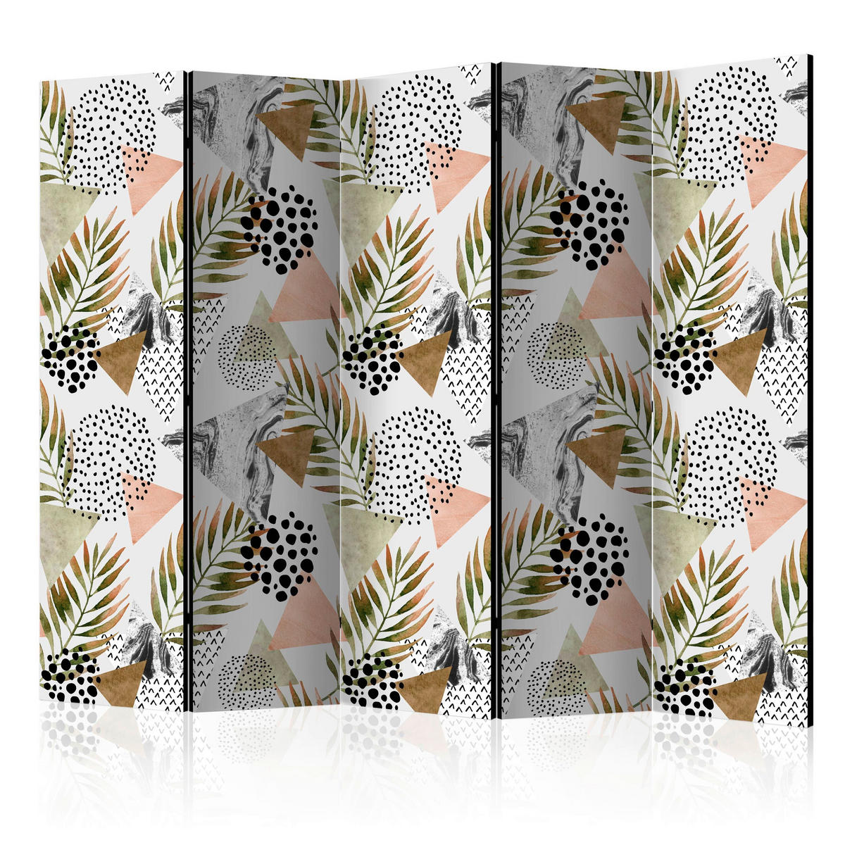 SKÄRMVÄGG  i trä, textil  vit, beige  - vit/beige, Basics, trä/textil (225/172/3cm) - artgeist