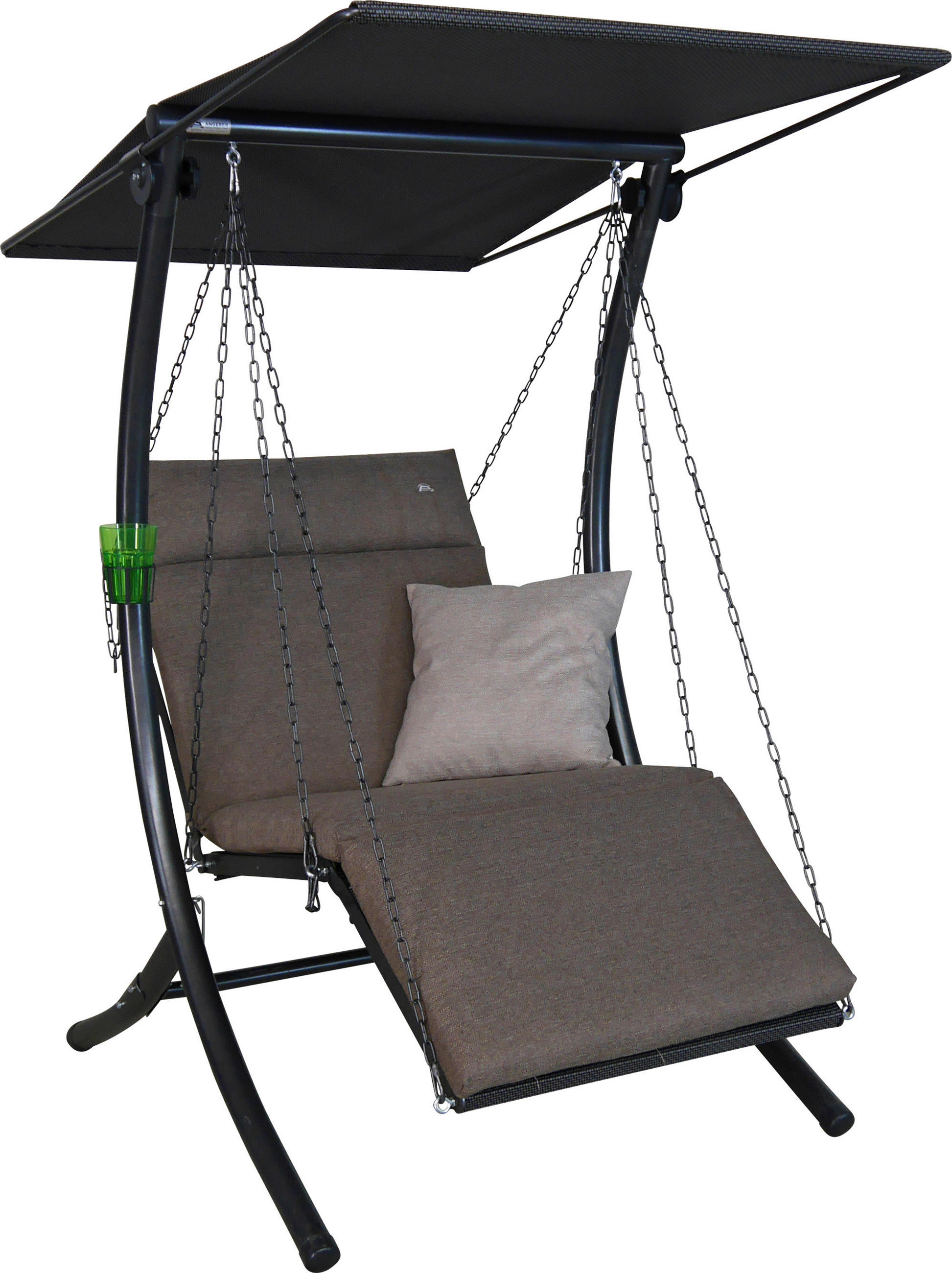 HOLLYWOODSCHAUKEL 100/160/145 cm  - Taupe/Dunkelgrau, Basics, Textil/Metall (100/160/145cm) - Boxxx