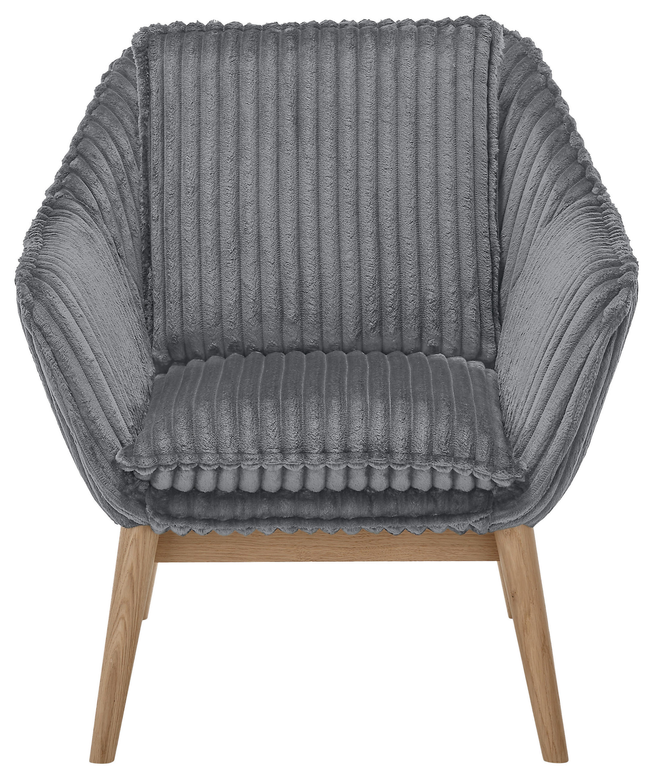 SESSEL in Cord Dunkelgrau  - Dunkelgrau/Naturfarben, KONVENTIONELL, Holz/Textil (77/90/85cm) - SetOne by Musterring