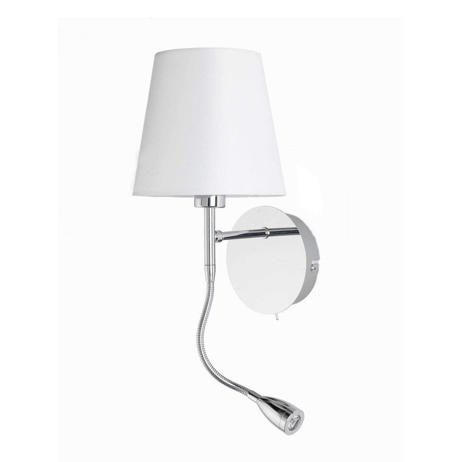 LED-WANDLEUCHTE 16/20/44 cm   - Chromfarben/Weiß, KONVENTIONELL, Textil/Metall (16/20/44cm)