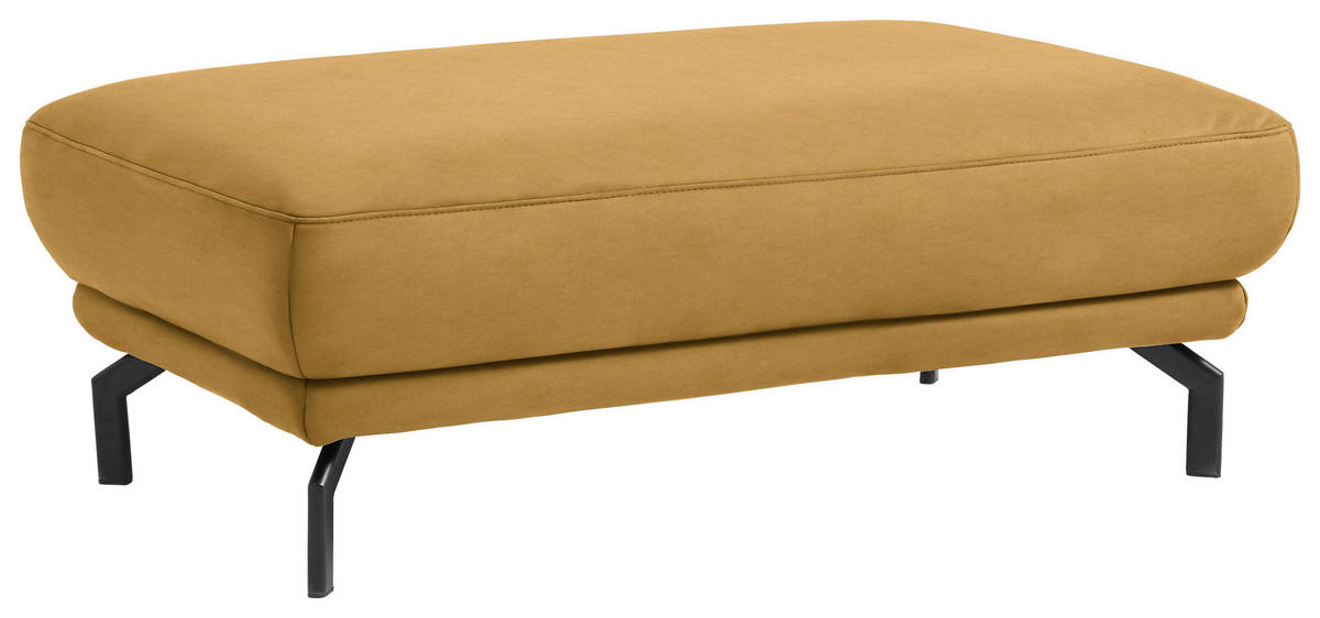 HOCKER in Textil Gelb  - Gelb/Schwarz, Design, Textil/Metall (127/46/72cm) - Dieter Knoll