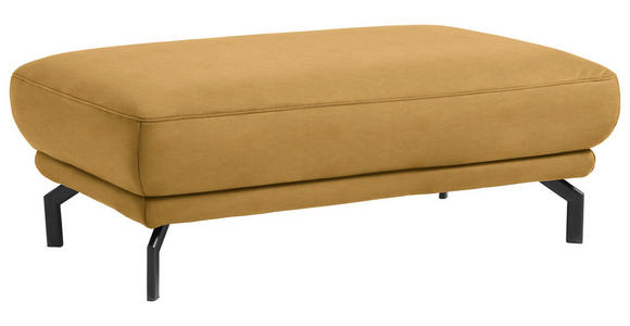 HOCKER in Textil Gelb - Gelb/Schwarz, Design, Textil/Metall (127/46/72cm) - Dieter Knoll