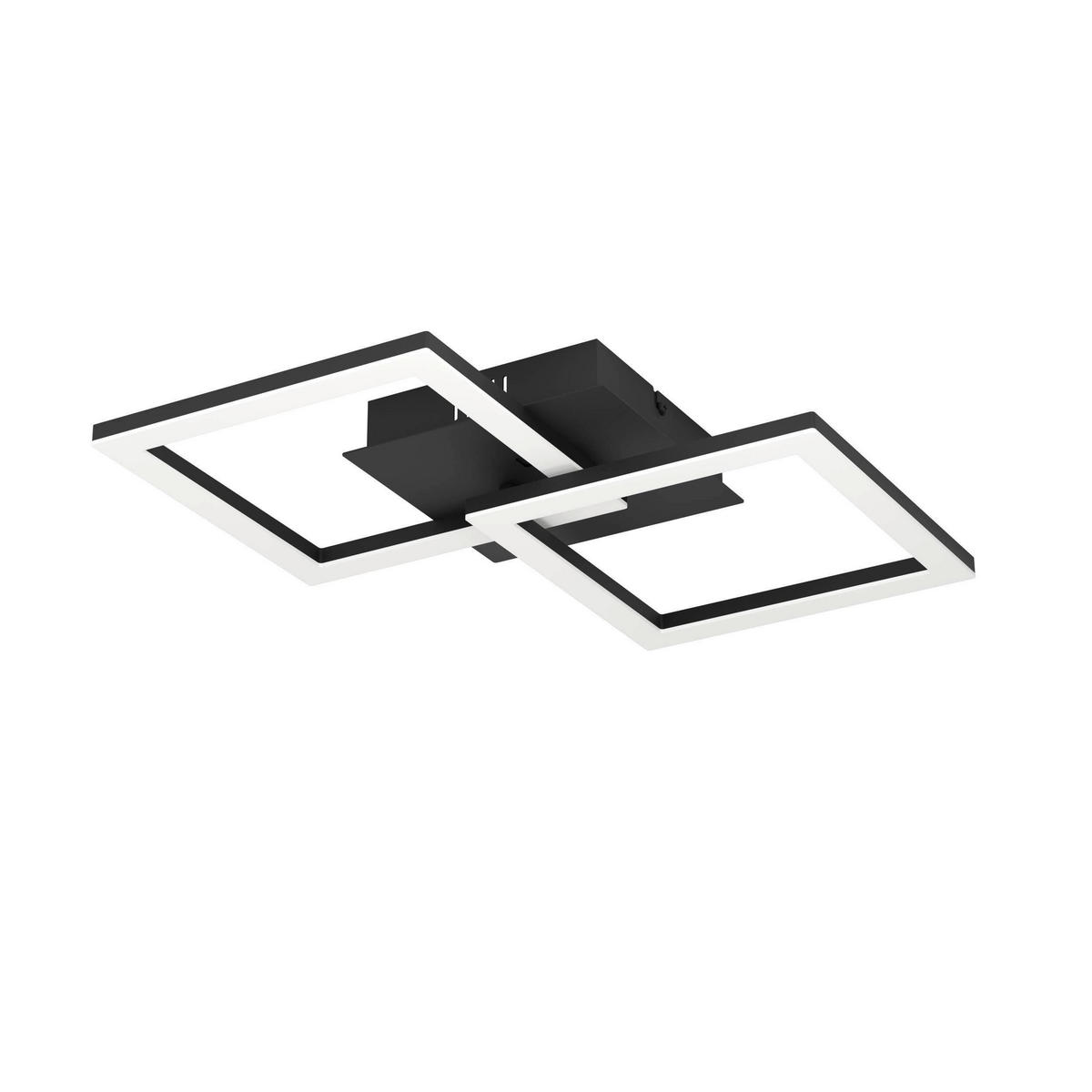 LED-DECKENLEUCHTE 52,5/31/8 cm   - Schwarz/Weiß, Design, Kunststoff/Metall (52,5/31/8cm) - Eglo