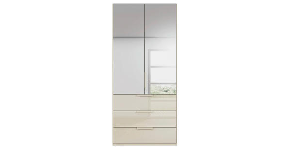 DREHTÜRENSCHRANK 101/223/61 cm,  in Champagner, 2-türig  - Champagner, Basics, Glas/Holzwerkstoff (101/223/61cm) - Novel