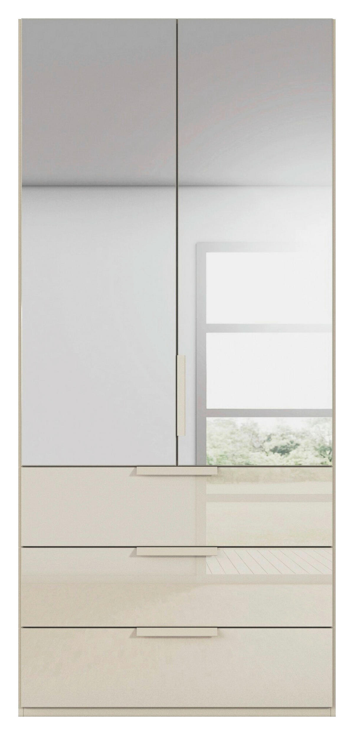 DREHTÜRENSCHRANK 101/223/61 cm,  in Champagner, 2-türig  - Champagner, Basics, Glas/Holzwerkstoff (101/223/61cm) - Novel