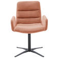 ARMLEHNSTUHL  in Cord  - Aprikose/Schwarz, Design, Textil/Metall (61/88/66cm) - Dieter Knoll