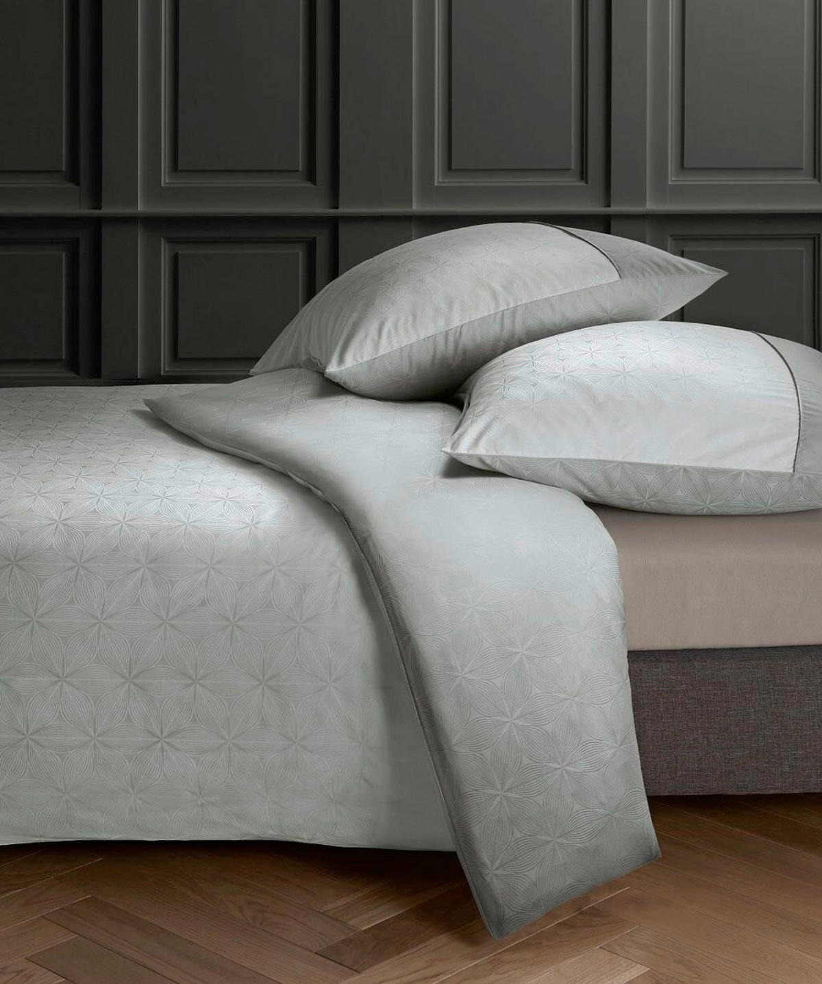 BETTWÄSCHESET Black Premium Damast Damast 160/210 cm  50 cm/70 cm  - Anthrazit, Basics, Textil (160/210cm) - Fleuresse