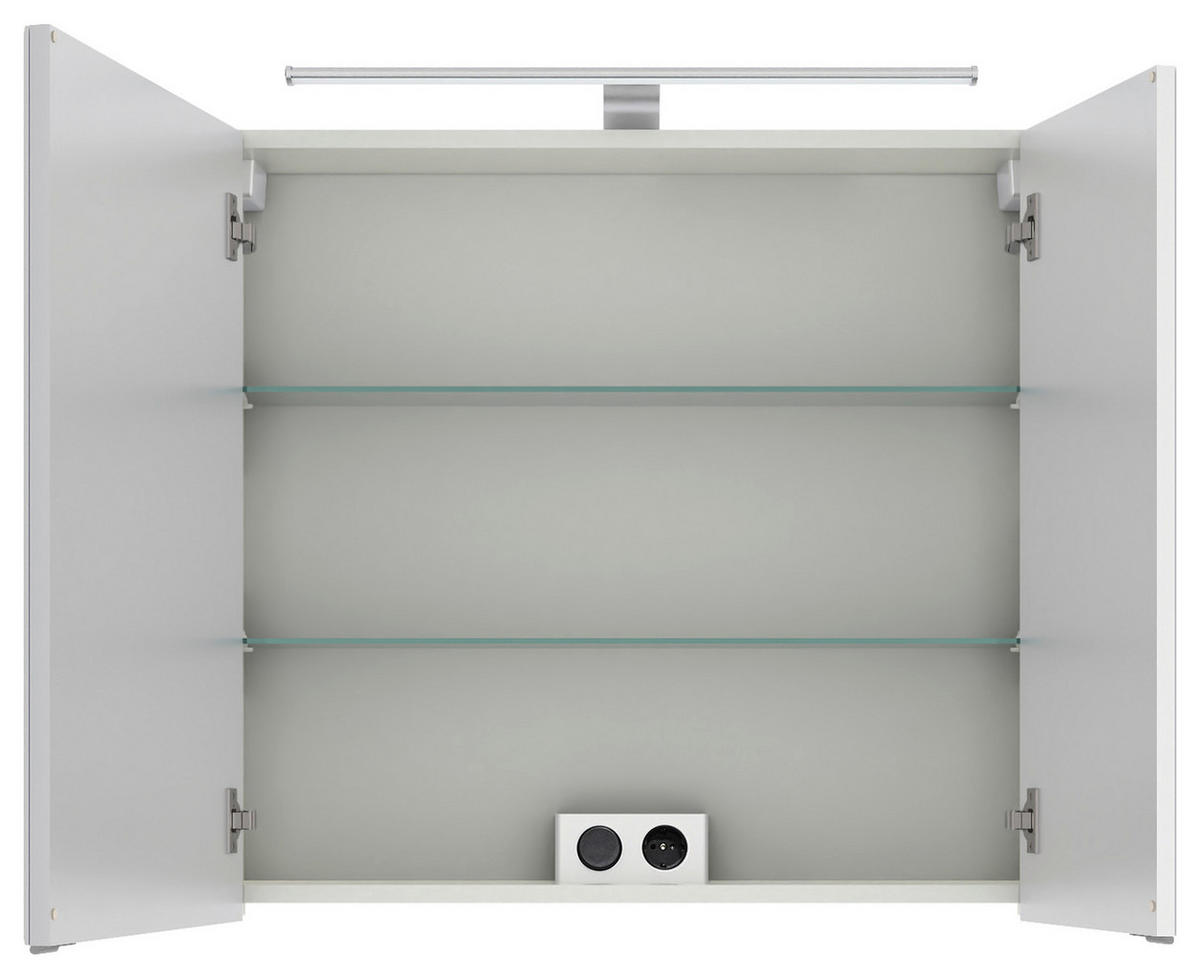 SPIEGELSCHRANK 75/70,3/17 cm  - Chromfarben/Weiß, KONVENTIONELL, Glas/Holzwerkstoff (75/70,3/17cm) - Pelipal