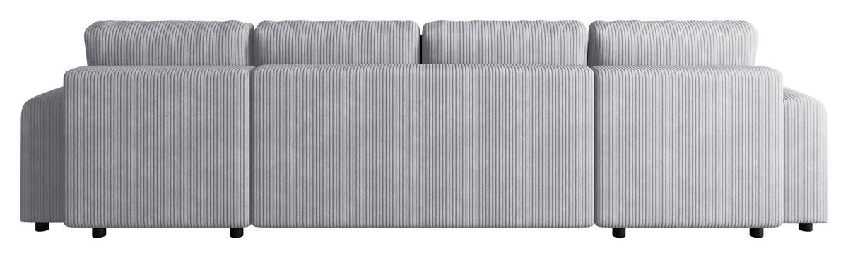 WOHNLANDSCHAFT Hellgrau Cord  - Hellgrau/Schwarz, KONVENTIONELL, Textil (152/318/152cm) - Xora